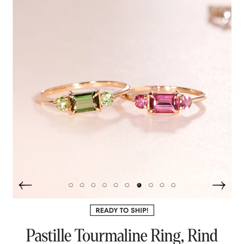 Catbird ring pastille pink tourmaline size 7